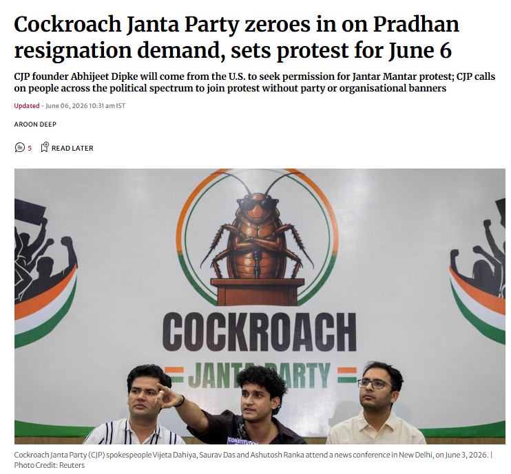 Anna Hazare viral image, Cockroach Janata Party, Anna Hazare News, Anna Hazare AI image, CJP Protest News